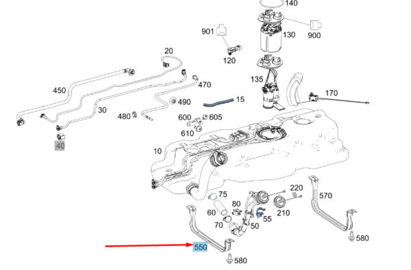 A4474750621 - Mercedes-Benz Vito W447 Fuel Tank Clamping Belt A4474750621 NEW GENUINE