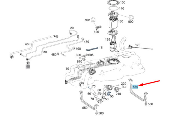 A4474750721 - NEW MERCEDES-BENZ VITO W447 FUEL TANK TENSION BELT A4474750721 GENUINE