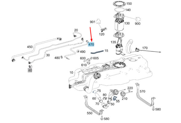 A4474760901 - NEW MERCEDES-BENZ VITO W447 FUEL LINE A4474760901 ORIGINAL