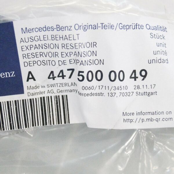 A4475000049 - Mercedes-Benz Vito W447 Original Expansion Vase A4475000049