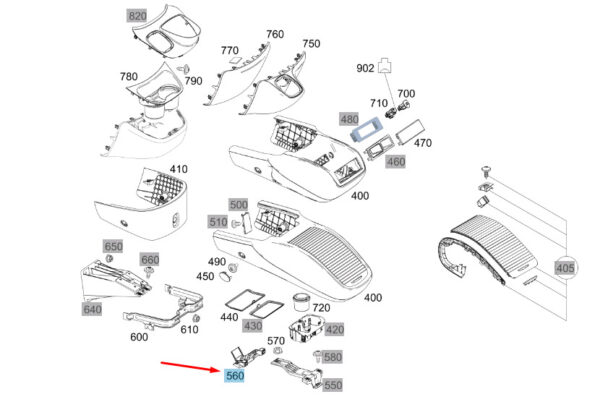 A4476890511 - NEW MERCEDES-BENZ VITO W447 CENTRE CONSOLE MOUNTING CONSOLE A4476890511 ORIGINAL