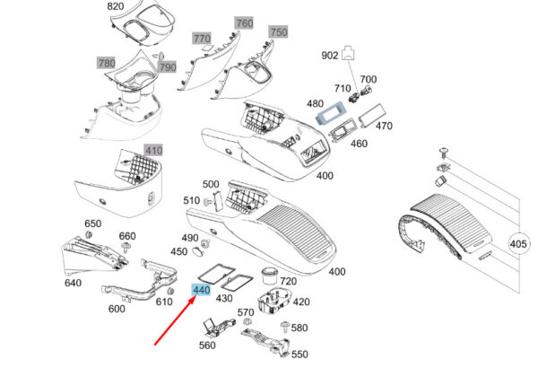 A44768912009E80 - NEW MERCEDES-BENZ VITO W447 CONGESTION COMPARTMENT INSERT A44768912009E80 ORIGINAL
