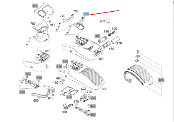A4476891231 - MB VITO W447 Dashboard Mounting Console LHD A44768912319051 NEW ORIGINAL