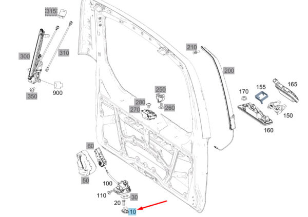 A4477400132 - NEW MERCEDES-BENZ VITO W447 TAILGATE STRIKER A4477400132 ORIGINAL