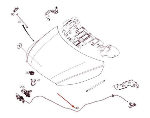 A4477500159 - Genuine Mercedes-Benz Metris eVito V 200 220 250d Hood Cable A4477500159
