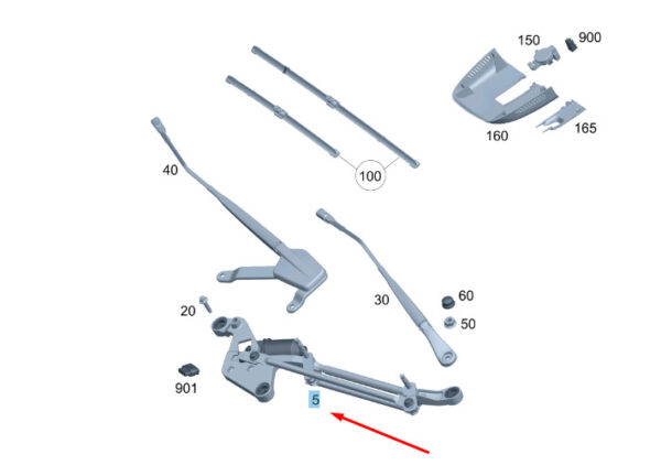 A4478200040 - NEW MB VITO W447 FRONT WINDSHIELD WIPER SYSTEM LHD A4478200040 ORIGINAL