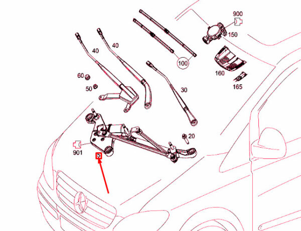 A4478200140 - NEW MERCEDES-BENZ VITO W447 WINDSHIELD WIPER SYSTEM LHD A4478200140 ORIGINAL