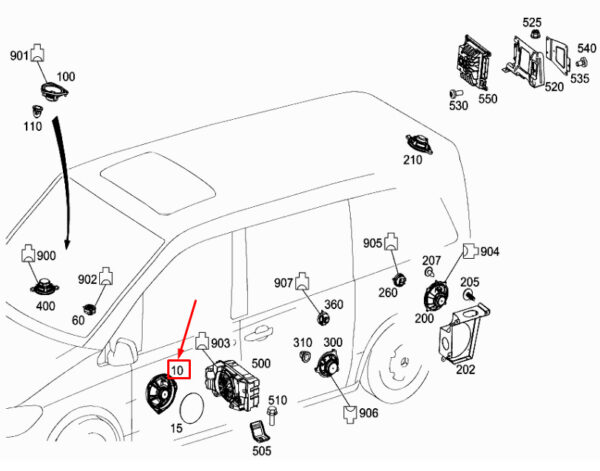 A4478271160 - NEW MERCEDES-BENZ VITO W447 FRONT DOOR LOUDSPEAKER A4478271160