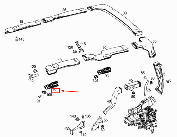 A44783070007H52 - NEW MERCEDES-BENZ VITO W447 FRONT RIGHT ROOF AIR STORAGE A44783070007H52