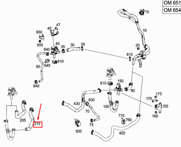 A4478322623 - New MERCEDES-BENZ VITO W447 Engine Molded Hose A4478322623