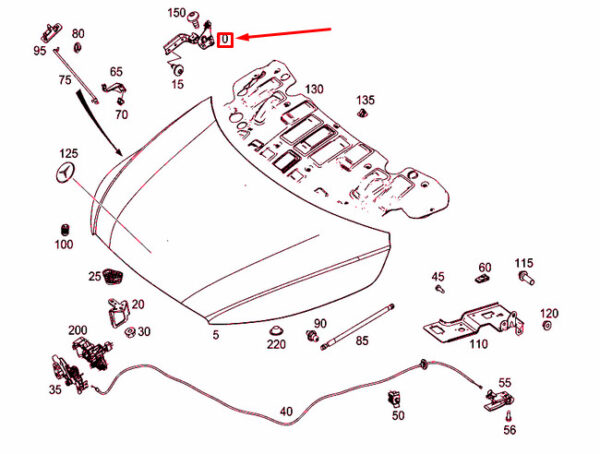 A4478807600 - Mercedes-Benz Vito W447 bonnet right hinge A4478807600 NEW REAL
