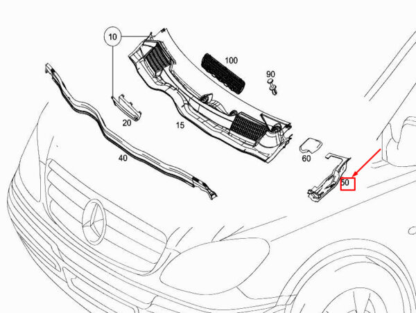 A44788403009051 - NEW MERCEDES-BENZ VITO W447 LEFT COVER A44788403009051 ORIGINAL