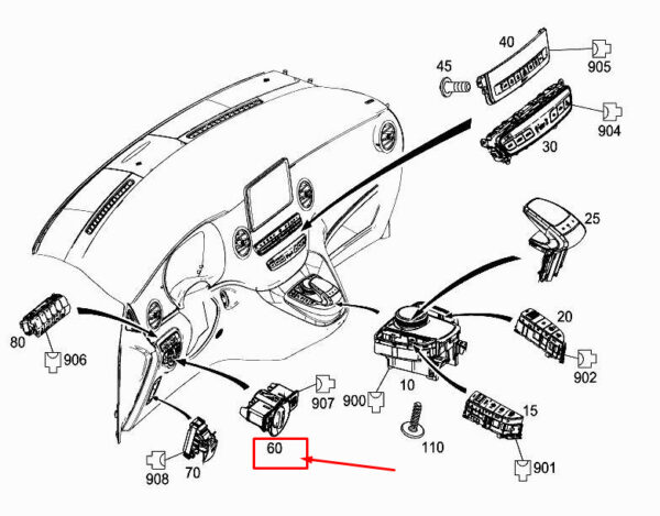 A4479059602 - Mercedes-Benz Vito W447 Headlight Switch A44790596029107 NEW GENUINE