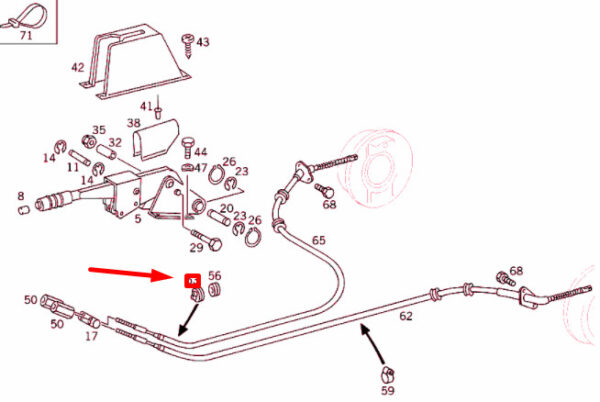 A4604270291 - MERCEDES-BENZ G W463 PARKING BRAKE CABLE GROMMET A4604270291 NEW GENUINE