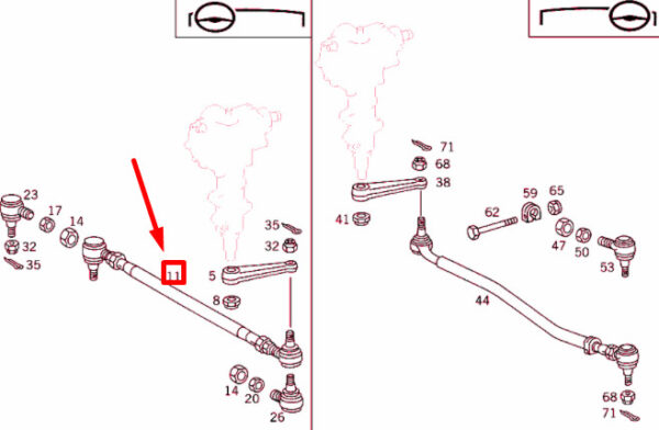 A4634630015 - NEW MERCEDES-BENZ G W463 STEERING LINKAGE DRAG LINK LHD A4634630015 ORIGINAL