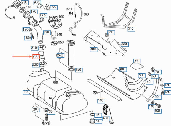 A4634768626 - NEW MERCEDES-BENZ G W463 LOWER FUEL FILLER HOSE A4634768626 GENUINE