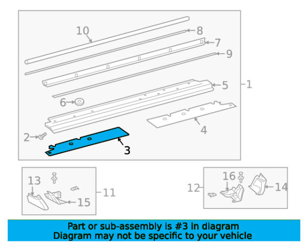 A4634912600 - Mercedes-Benz G-Class W463 footboard insulator front right A4634912600
