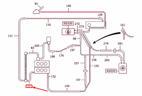 A4635000775 - NEW MERCEDES-BENZ G W463 ENGINE TO RADIATOR HOSE A4635000775 ORIGINAL