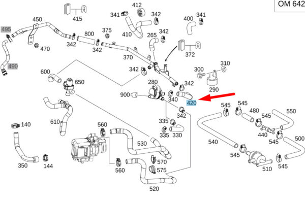 A4635060535 - NEW MERCEDES-BENZ G W463 HOT WATER HOSE A4635060535 ORIGINAL