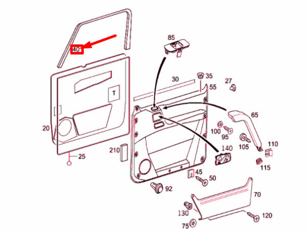 A46372500719051 - NEW MERCEDES-BENZ G W463 FRONT LEFT DOOR TOP TRIM A46372500719051 ORIGINAL