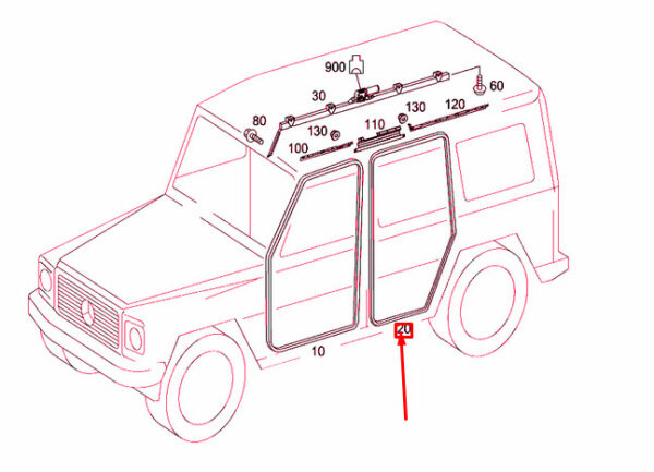 A46373103809051 - MERCEDES-BENZ G W463 Rear Door Seal A46373103809051 NEW GENUINE