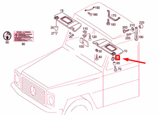 A46381100187101 - NEW MERCEDES-BENZ G W463 SUN VISOR CAP A46381100187101 GENUINE