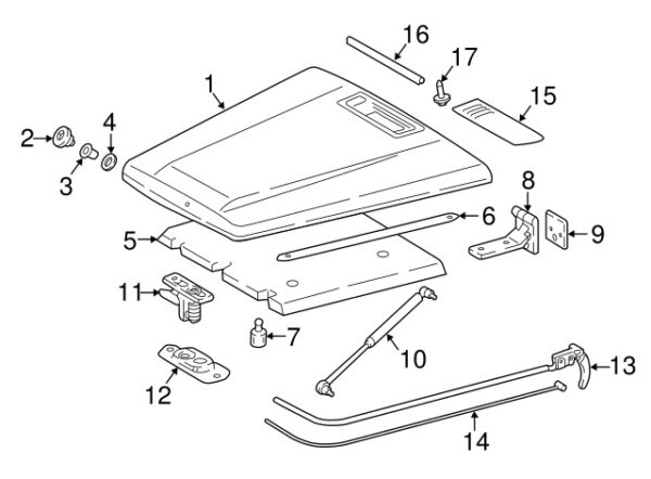 A4638800360 - Mercedes-Benz G-Class W463 bonnet locking plate A4638800360