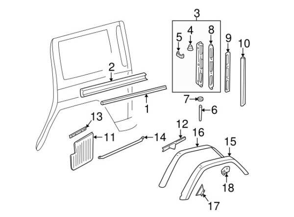A4638804114 - Mercedes-Benz G-Class W463 dirt catcher mount right inside A4638804114