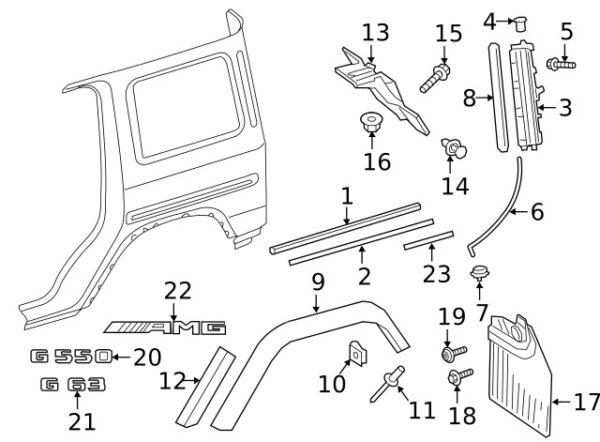 A46388928007C45 - Mercedes-Benz G-Class W463 rear right fenders A46388928007C45
