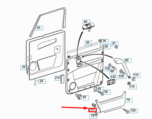 A4639880125 - NEW MERCEDES-BENZ G W463 DOOR PANEL TREEAIL A4639880125 ORIGINAL