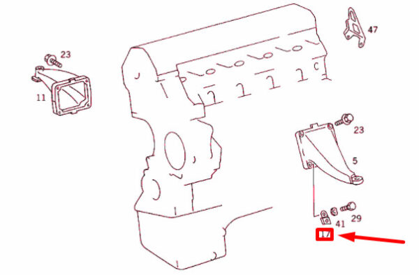 A6011591740 - New MERCEDES-BENZ SLK R170 Left Engine Support Bracket A6011591740