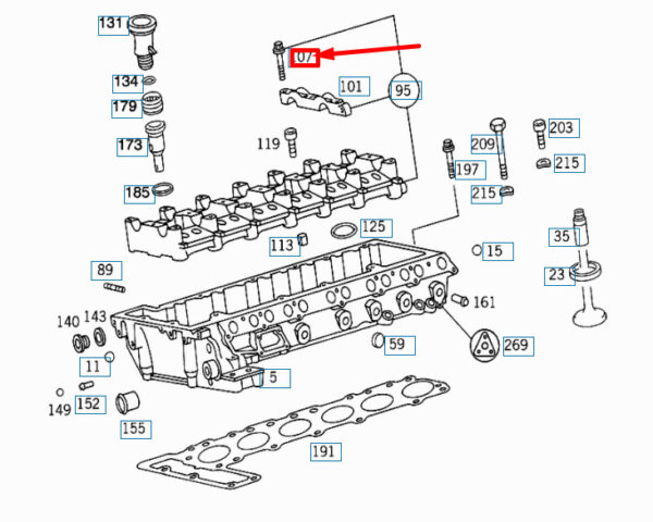 A6060160271 - NEW MERCEDES-BENZ S W140 CAMSHAFT HOUSING BEARING CAP BOLT A6060160271 ORIGINAL