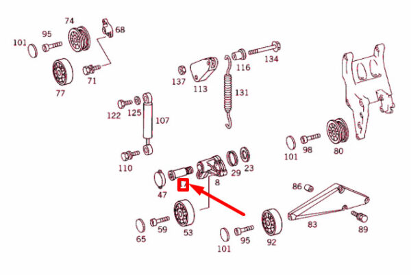 A6062020120 - NEW MB S W140 TIMING COVER TIGHTENER LEVER BEARING JOURNAL A6062020120 ORIGINAL