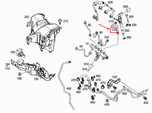 A6070700433 - Mercedes-Benz Citan W415 Fuel Pressure Line A6070700433 NEW Original