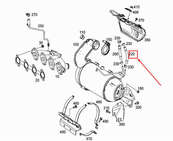 A6071420283 - Mercedes-Benz Citan W415 Flue Hose A6071420283 NEW