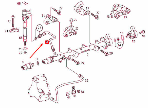 A6110700033 - NEW MB SPRINTER 903 INJECTION SYSTEM PRESSURE LINE A6110700033 OEM
