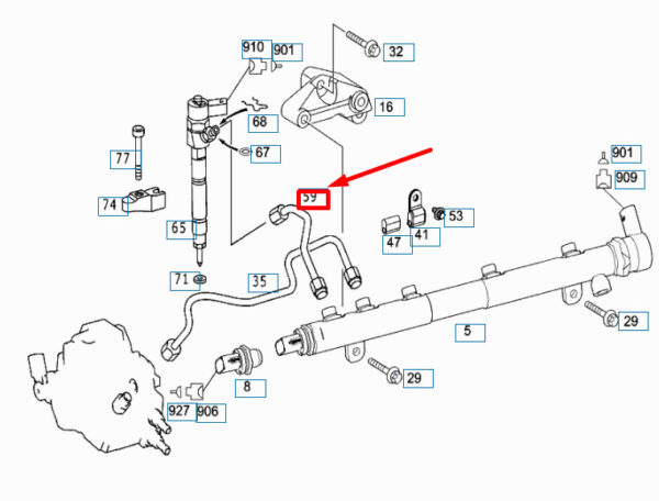 A6110701133 - NEW MERCEDES-BENZ C W203 FUEL DISTRIBUTOR TO NOZZLE LINE A6110701133 ORIGINAL