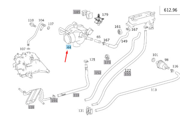 A6122000015 - NEW MERCEDES-BENZ ML W163 THERMOSTAT PARTS KIT A6122000015 ORIGINAL