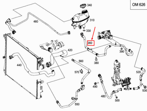 A6262030000 - NEW MERCEDES-BENZ C W205 ENGINE COOLANT LINE A6262030000