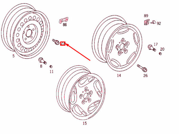 A6384010271 - NEW MERCEDES-BENZ VITO W638 WHEEL MOUNTING BOLT A6384010271 ORIGINAL