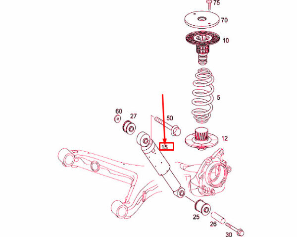 A6393262100 - NEW MERCEDES-BENZ VITO W639 REAR AXLE SHOCK ABSORBER A6393262100 ORIGINAL
