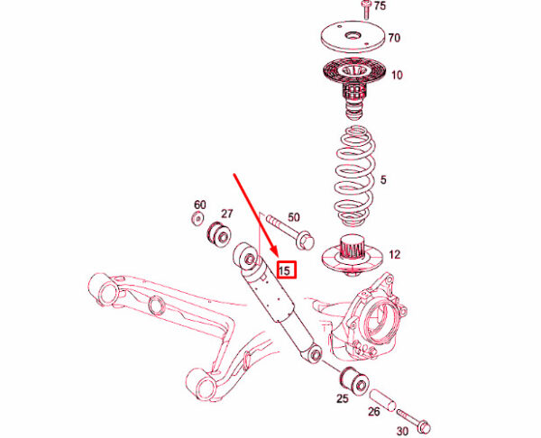 A6393262400 - NEW MERCEDES-BENZ VITO W639 REAR SHOCK ABSORBER A6393262400 ORIGINAL