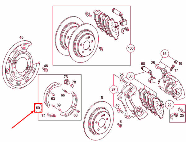A6394200220 - NEW MERCEDES-BENZ VITO W639 REAR WHEEL BRAKE SHOES A6394200220 ORIGINAL