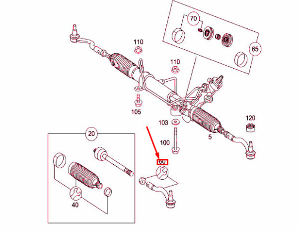 A6394600748 - NEW MERCEDES BENZ VITO W639 STEERING RIGHT TIE ROD END A6394600748 GENUINE