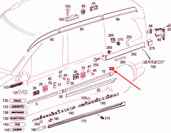A63969028629999 - MB VITO W639 Rear Right Bottom Side Panel Strip A63969028629999 NEW GENUINE