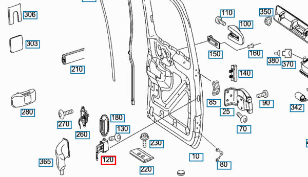 A6397600528 - MERCEDES-BENZ VITO W639 Rear LH Door Check Strap Bracket A6397600528 NEW GENUINE