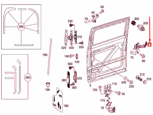 A6397602547 - NEW MB VITO W639 SLIDING DOOR RIGHT CENTRAL ROLLER GUIDE A6397602547 ORIGINAL