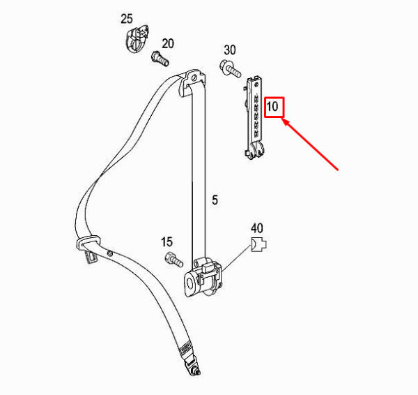 A6398600188 - MERCEDES-BENZ VIANO W639 FRONT LEFT BELT HEIGHT ADJUSTER A6398600188