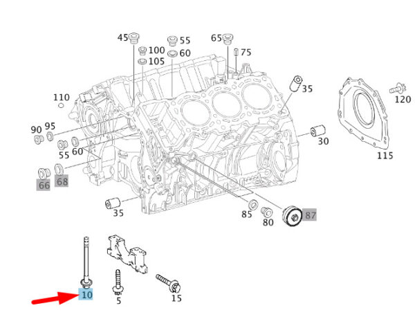 A6420110371 - New Mercedes-Benz C W204 Crankcase Bolt A6420110371 Genuine