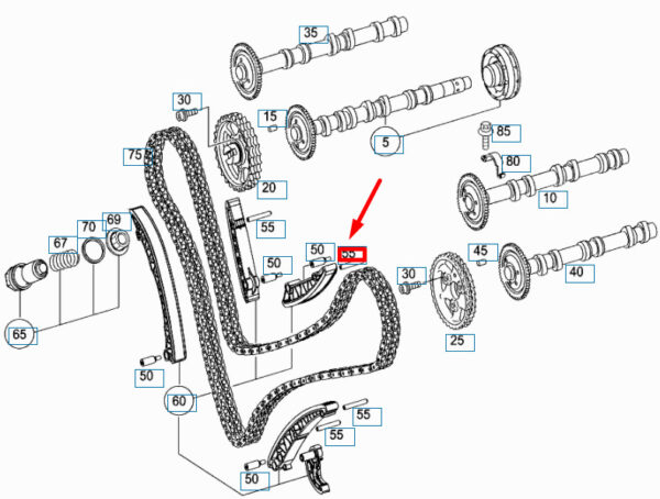 A6420520374 - NEW MERCEDES-BENZ ML W164 GUIDE RAIL TO CRANKCASE PIN A6420520374 ORIGINAL